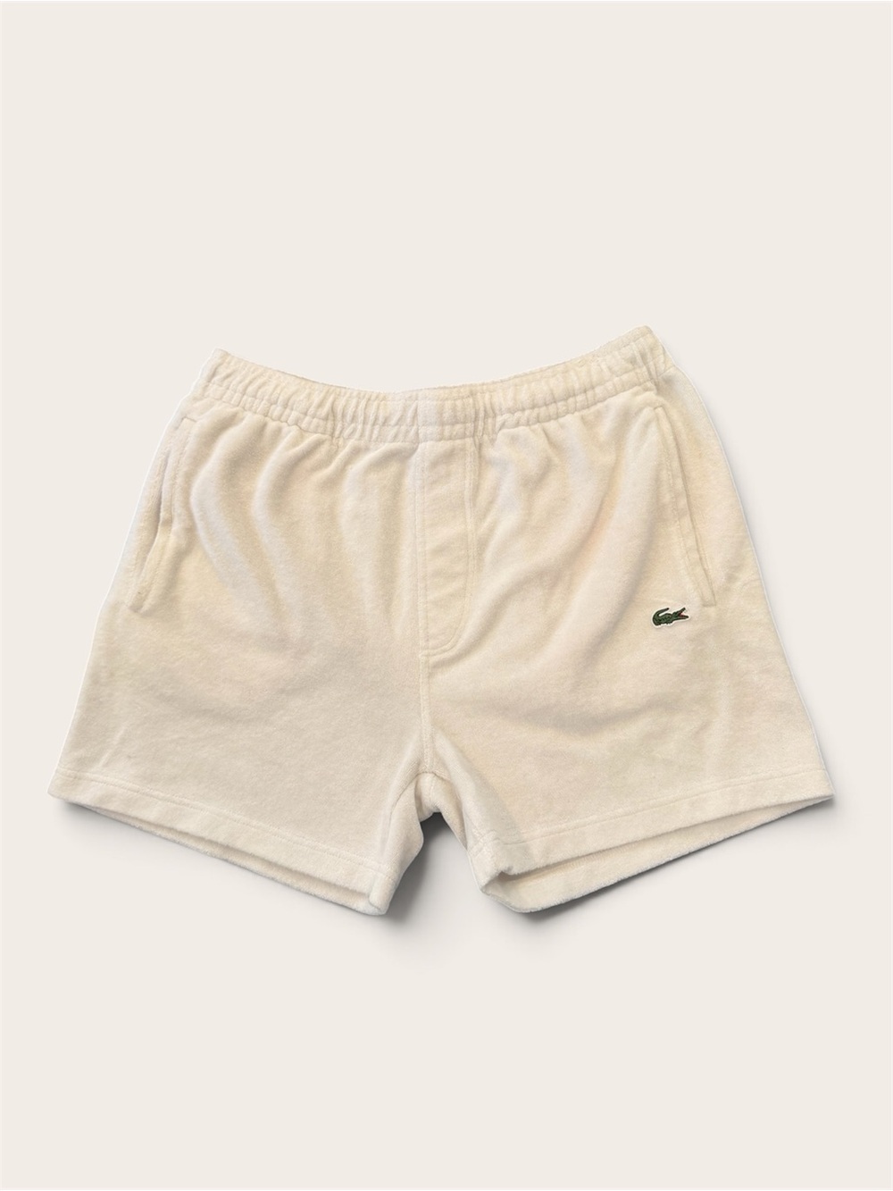 Lacoste White/Light Cream Terry Shorts